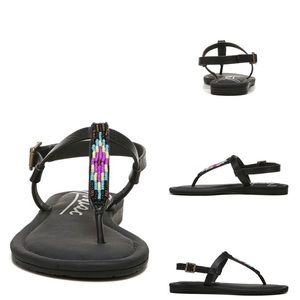 Zodiac Ysola Thong Sandal Artsy Festival Beaded Boho Hippie Gypsy Summer Sz 8.5
